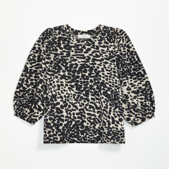 Jacquard Puff Selve Leopard Sweater - Picture 2 of 4